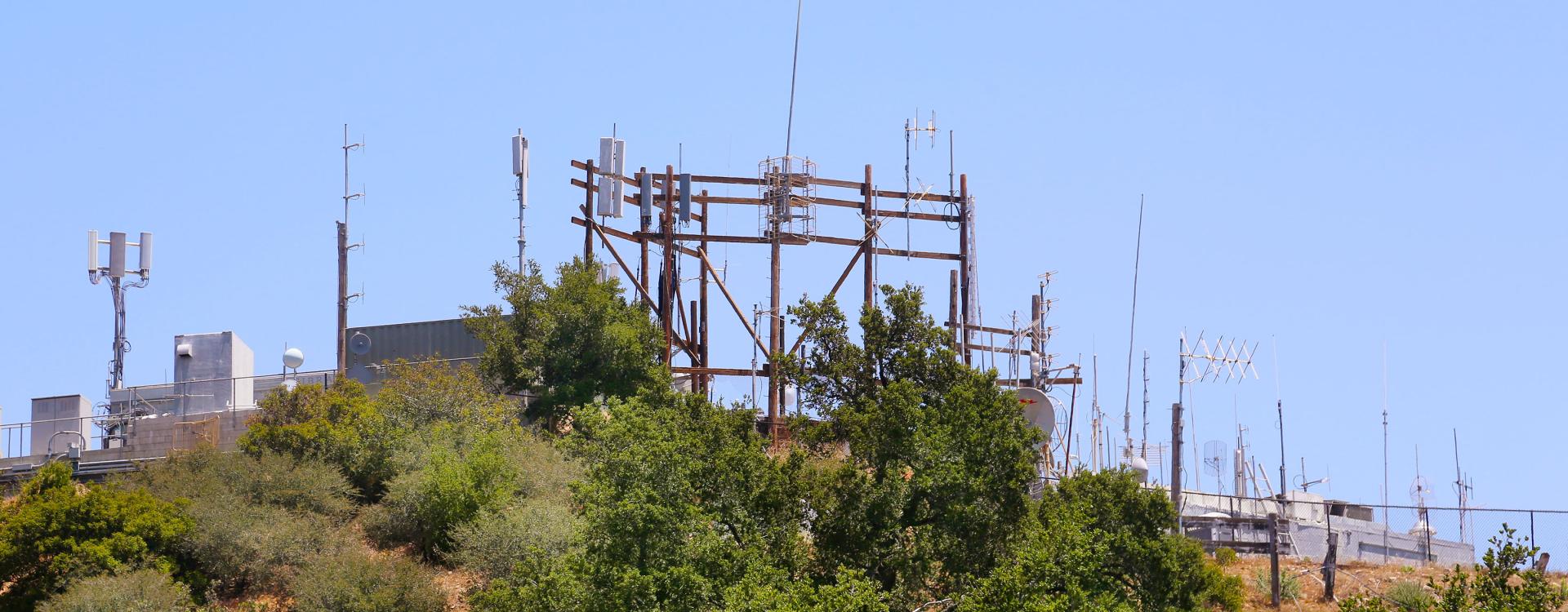 Radio transmitting antenna on Gibraltar Peak